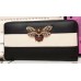 Gucci Queen Margaret Leather Zip Around Wallet ‎476069 Black/White 2018