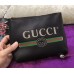 Gucci Calfskin Print Leather Mini Portfolio 495665 Black 2017