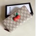 Gucci GG Supreme Zip Around Wallet with Cherries 476049