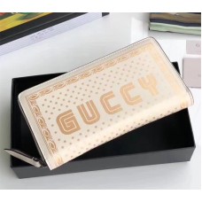 Gucci Guccy Zip Around Long Wallet  ‎510488 White Leather 2018