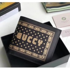 Gucci Guccy Zip Around Short Wallet 523159 Black Leather 2018