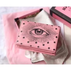 Gucci Eye Print Short Wallet 516938 Pink 2018