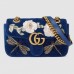 Gucci Blue GG Marmont Embroidered Velvet Mini Bag