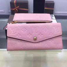 Louis Vuitton Monogram Empreinte Sarah Wallet Pink