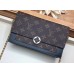 Louis Vuitton Monogram Canvas Flore Chain Wallet Black 2019