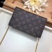 Louis Vuitton Monogram Canvas Flore Chain Wallet Black 2019