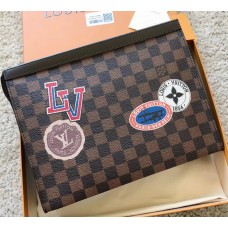 Louis Vuitton Pochette Voyage MM Bag Damier Ebene Canvas LV League 2018