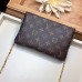 Louis Vuitton Monogram Canvas Blooming Flowers Pochette Double Zip Bag M63905 Blue 2019