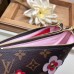 Louis Vuitton Monogram Canvas Blooming Flowers Pochette Double Zip Bag M63905 Pink 2019