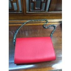 LOUIS VUITTON CHAIN LOUISE CLUTCH BAG Coral Red M94648