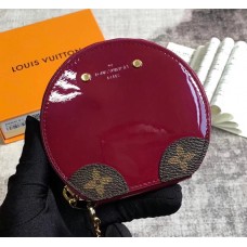 Louis Vuitton Micro Boîte Chapeau Round Purse Bag M63848 Dark Red Patent Leather