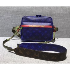 Louis Vuitton Monogram Canvas Camera Shoulder Bag Blue 2018