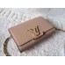 LOUIS VUITTON CHAIN LOUISE CLUTCH BAG PINK