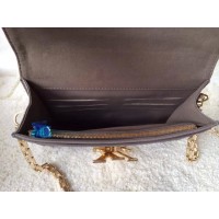 LOUIS VUITTON CHAIN LOUISE CLUTCH BAG Gray