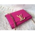 LOUIS VUITTON CHAIN LOUISE CLUTCH BAG Rosy