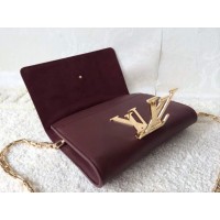 LOUIS VUITTON CHAIN LOUISE CLUTCH BAG purple