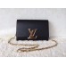 LOUIS VUITTON CHAIN LOUISE CLUTCH BAG in black M94335