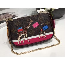 Louis Vuitton Monogram Canvas Animal Print Mini Pochette Bag M62087 2017