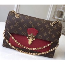 Louis Vuitton Monogram Canvas With Colorful Calfskin Victoire Shoulder Bag M41732 Raisin