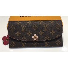 Louis Vuitton Monogram Canvas Flower Stud Trim Emilie Wallet M64202 01 2017