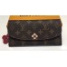 Louis Vuitton Monogram Canvas Flower Stud Trim Emilie Wallet M64202 01 2017