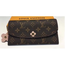 Louis Vuitton Monogram Canvas Flower Stud Trim Emilie Wallet M64202 02 2017