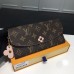 Louis Vuitton Monogram Canvas Flower Stud Trim Emilie Wallet M64202 02 2017