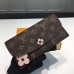 Louis Vuitton Monogram Canvas Flower Stud Trim Emilie Wallet M64202 02 2017