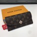 Louis Vuitton Monogram Canvas Flower Stud Trim Emilie Wallet M64202 03 2017