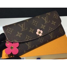 Louis Vuitton Monogram Canvas Flower Stud Trim Emilie Wallet M64202 04 2017