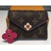 Louis Vuitton Monogram Canvas Flower Stud Trim Victorine Wallet M41937 06 2017