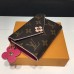 Louis Vuitton Monogram Canvas Flower Stud Trim Victorine Wallet M41937 06 2017