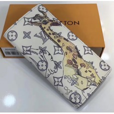 Louis Vuitton Monogram Canvas Animal Print Brazza Wallet White 2017