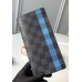 Louis Vuitton Men's Damier Graphite Canvas Brazza Wallet N60089 Blue