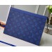 Louis Vuitton Monogram Canvas/Taiga Leather Pochette Voyage MM Bag Blue 2019