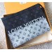 Louis Vuitton Monogram Eclipse Split Pochette Voyage MM Bag M63039 Silver 2018