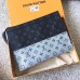 Louis Vuitton Monogram Eclipse Split Pochette Voyage MM Bag M63039 Silver 2018