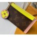 Louis Vuitton Flower Monogram Canvas Zipped Card Holder M67494 Yellow 2019