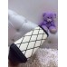 Louis Vuitton Black Losange Flap Bag in white