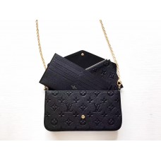 LOUIS VUITTON FELICIE THREE-IN- ONE CHAIN BAG 2017 BLACK