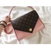 LOUIS VUITTON DOUBLE V HANDBAG 2017 CALFSKIN  PINK&amp;CLASSIC PRINTING