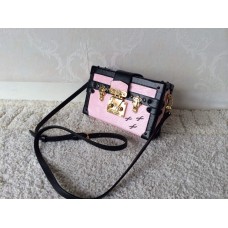 Louis Vuitton Pink & Black Epi Electrique Leather Petite Malle Bag., Lot  #58031