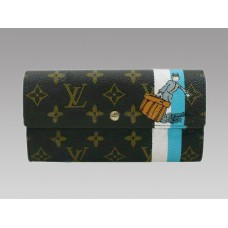 Louis Vuitton Monogram Groom Wallet with Zip Pocket Blue