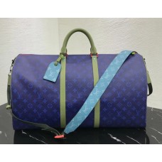 Louis Vuitton Monogram Canvas Men's Keepall 55 Bag Blue/Green 2018