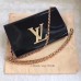 LOUIS VUITTON CHAIN VINTAGE PATENT LEATHER CHAIB BAG BLACK