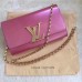 LOUIS VUITTON CHAIN VINTAGE PATENT LEATHER CHAIB BAG PINK