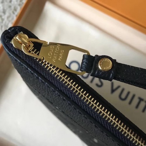 Louis Vuitton Monogram Empreinte Daily Pouch M62937 Women's Clutch Bag Black  LV