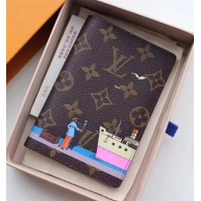 Louis Vuitton Monogram Canvas Passport Cover M62089 Pink/Blue