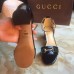 Gucci leather t-strap mid-heel 6cm sandal black 01