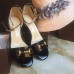 Gucci leather t-strap mid-heel 6cm sandal black 01